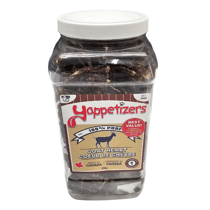 Yappetizers Coeur de chèvre 100 % pures et déshydratées 2lbs