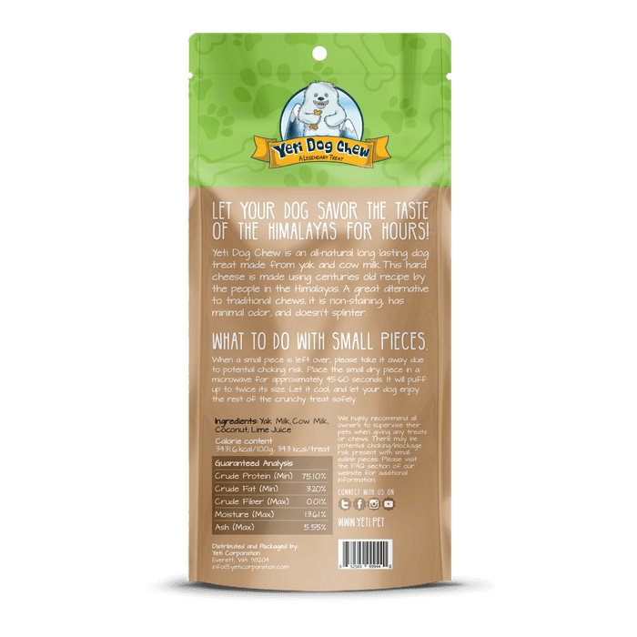 Yeti Dog Chew Gâteau à mâcher Yéti à la noix de coco pour chiens, grand format 3,5 oz