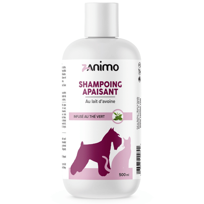 Zanimo soins 500ml Zanimo Shampoing Apaisant Au Lait D'avoine, Pour Chien Et Chat - Infusé De Thé Vert Zanimo Shampoing Apaisant Au Lait D'avoine, Pour Chien Et Chat - Infusé De Thé Vert