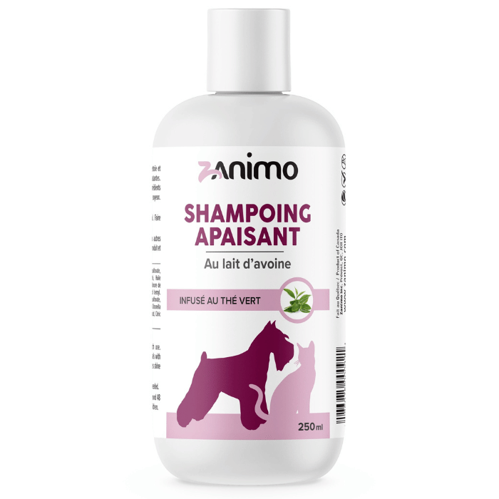 Zanimo soins 250ml Zanimo Shampoing Apaisant Au Lait D'avoine, Pour Chien Et Chat - Infusé De Thé Vert Zanimo Shampoing Apaisant Au Lait D'avoine, Pour Chien Et Chat - Infusé De Thé Vert