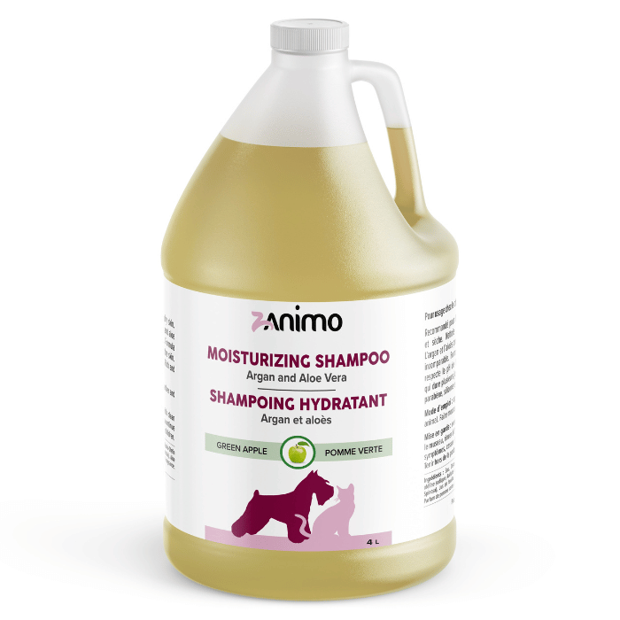 Zanimo soins 4L Zanimo Shampoing Hydratant, Argan Et Aloès, Pour Chien Et Chat - Pomme Verte Zanimo Shampoing Hydratant, Argan Et Aloès, Pour Chien Et Chat - Pomme Verte