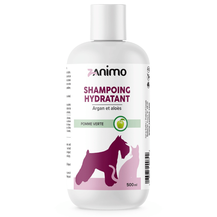 Zanimo soins 500ml Zanimo Shampoing Hydratant, Argan Et Aloès, Pour Chien Et Chat - Pomme Verte Zanimo Shampoing Hydratant, Argan Et Aloès, Pour Chien Et Chat - Pomme Verte