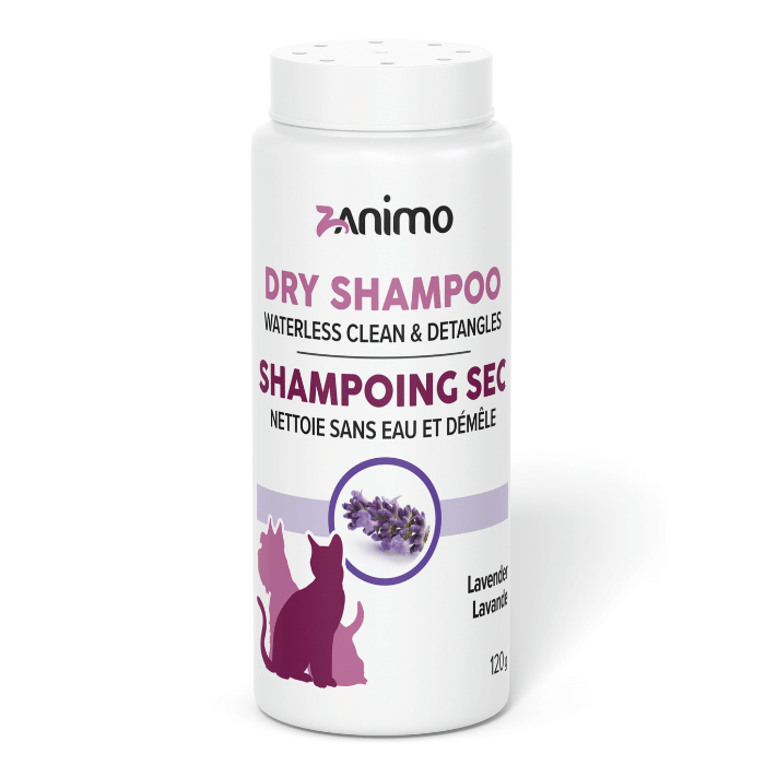 Zanimo soins Zanimo Shampoing Sec, Nettoie Et Démêle, Pour Chien Et Chat - Lavande 120g Zanimo Shampoing Sec, Nettoie Et Démêle, Pour Chien Et Chat - Lavande 120g