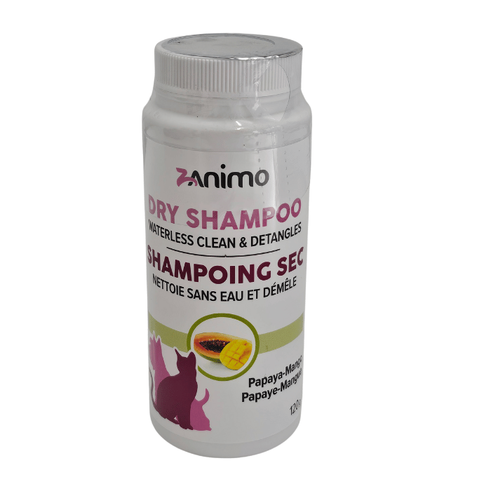 Zanimo soins Zanimo Shampoing Sec, Nettoie Et Démêle, Pour Chien Et Chat - Papaya et Mangue Zanimo Shampoing Sec, Nettoie Et Démêle, Pour Chien Et Chat - Papaya et Mangue