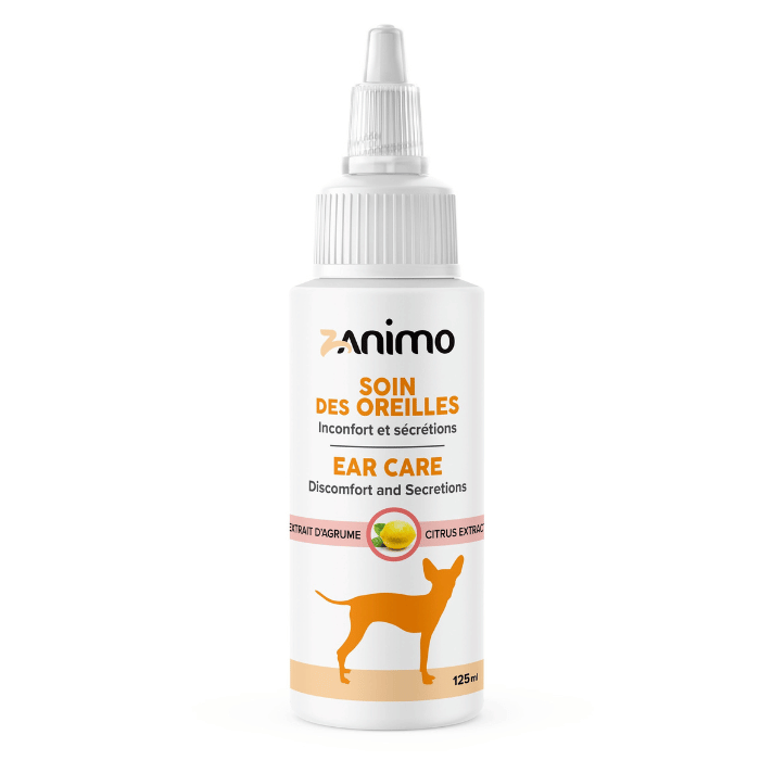 Zanimo soins 125ml Zanimo Soins Des Oreilles, Inconfort Et Sécrétions, Pour Chien - Extrait D'agrume Zanimo Soins Des Oreilles, Inconfort Et Sécrétions, Pour Chien - Extrait D'agrume