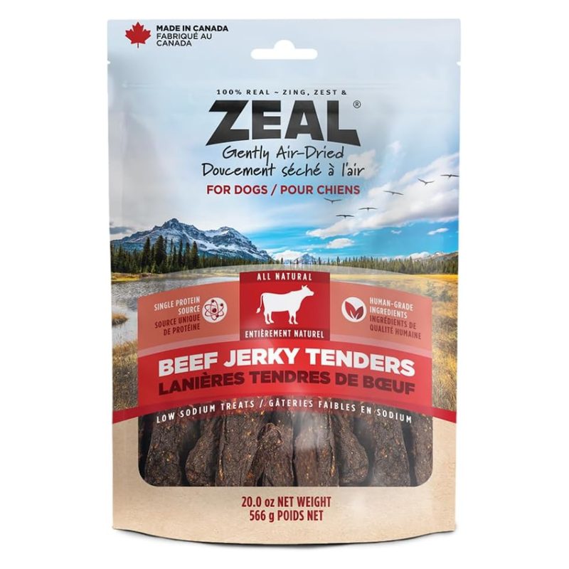 Zeal Gâteries 20oz (566g) Zeal Canada Jerky Tenders au Bœuf pour chiens Zeal Canada Jerky Tenders au Bœuf pour chiens | Sherbrooke Canin