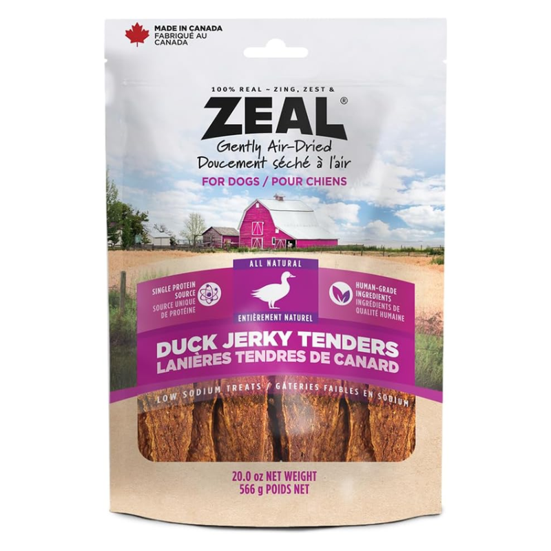 Zeal Gâteries 10oz (283g) Zeal Canada Jerky Tenders au Canard pour chiens Zeal Canada Jerky Tenders au Canard pour chiens | Sherbrooke Canin
