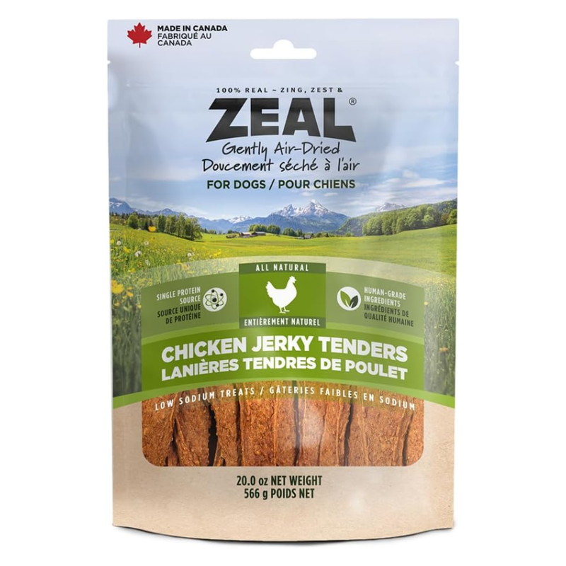 Zeal Gâteries 20oz (566g) Zeal Canada Jerky Tenders au Poulet pour chiens Zeal Canada Jerky Tenders au Poulet pour chiens | Sherbrooke Canin