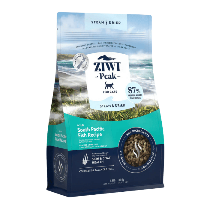 Ziwi Peak nourriture 1.8lbs Nourriture pour chat Ziwi Steam & Dried Poisson du pacifique Nourriture pour chat Ziwi Steam & Dried Poisson du pacifique