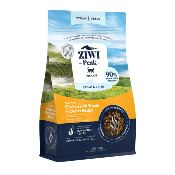 Ziwi Peak nourriture 1.8lbs Nourriture pour chat Ziwi Steam & Dried Poulet/Maquereau Nourriture pour chat Ziwi Steam & Dried Poulet/Maquereau