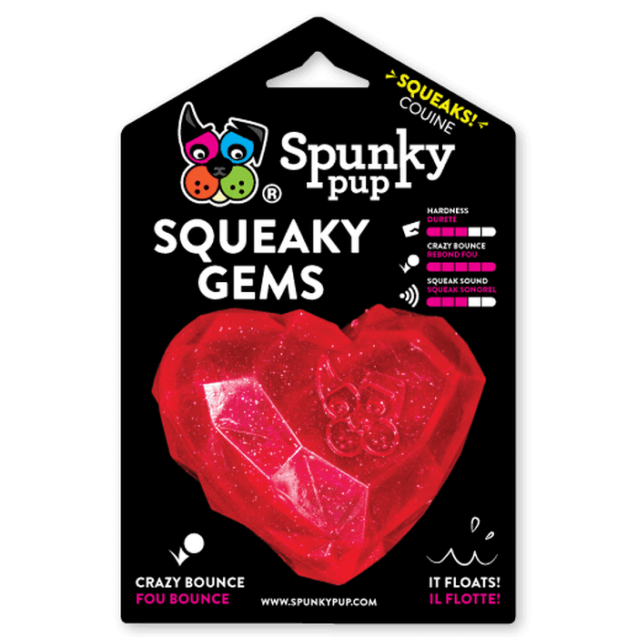 Spunky pup jouets pour chien Jouet couineur pour chien Squeaky Gem Cœur