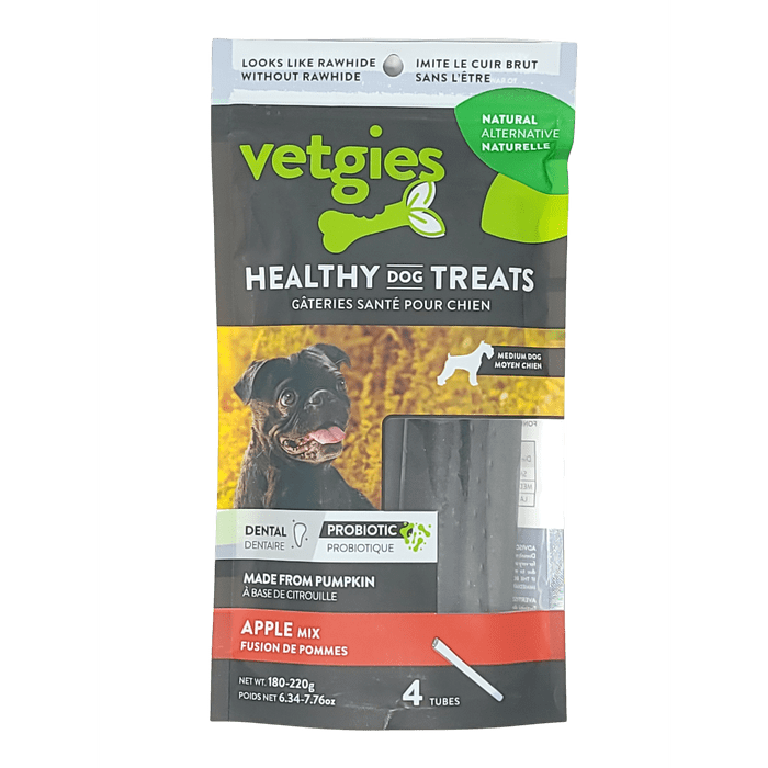 Vetgies Gâteries Tube saveur à mâcher Vetgies Pomme 7''