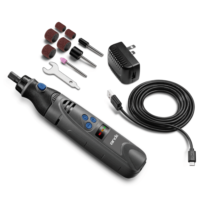 Andis meule Ponceuse à griffes sans fil de qualité professionnel