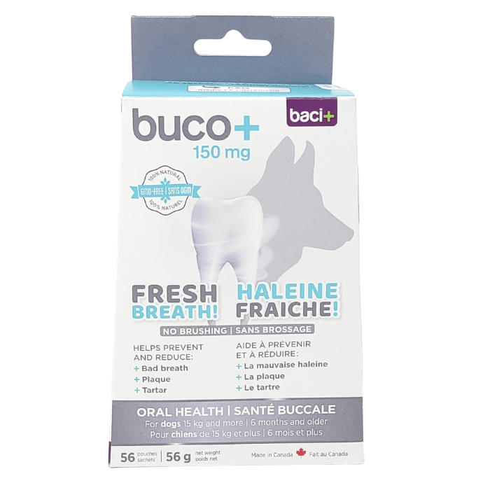 Baci+ supplement 56g buco+  Soins dentaires pour chiens de plus de 15 kg