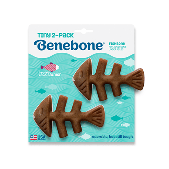 Benebone Jouet Jouet à gruger Benebone pour petits chiens - sauveur de saumon Paq de 2