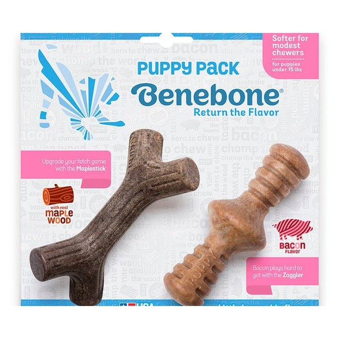 Benebone Jouet Jouet à gruger Benebone Puppy Pack saveur de bacon