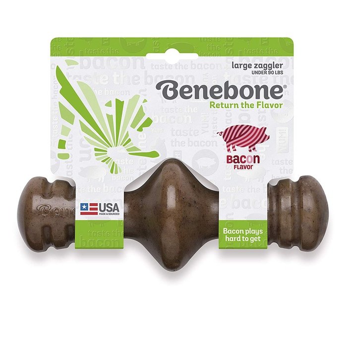 Benebone jouets pour chien Jouet à gruger Benebone Zaggler au Bacon