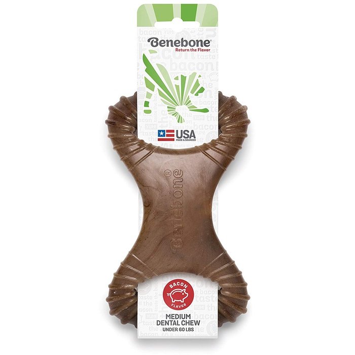 Benebone jouets pour chien Jouet à mâcher pour chien Benebone Rocking Dental Chew Bacon
