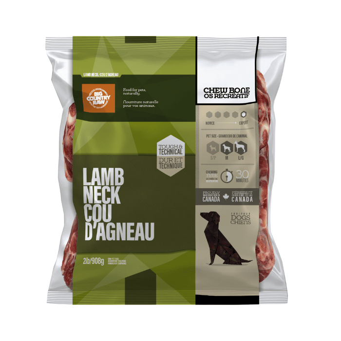 Big Country Raw congele Cou d'agneau congelé 2 lb