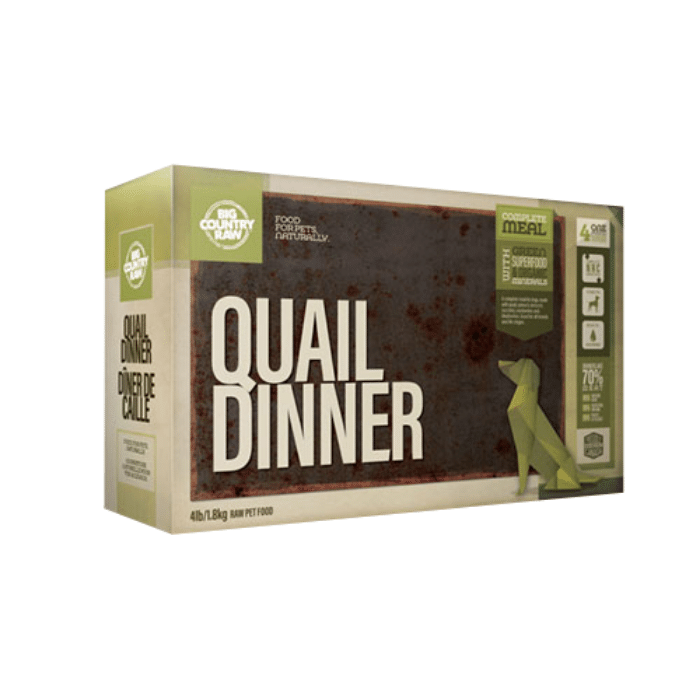Big Country Raw congele Diner de caille - cru congelé 4 lb