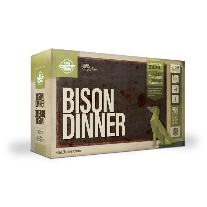 Big Country Raw congele Nourriture crue Dîner au Bison Big Country Raw 4 lb