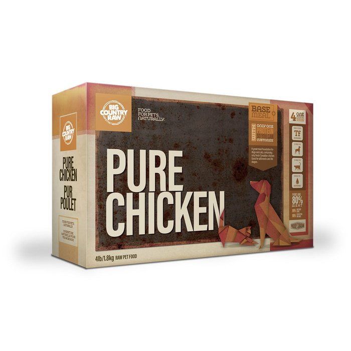 Big Country Raw congele Nourriture crue PUR poulet Big Country Raw 4 lb