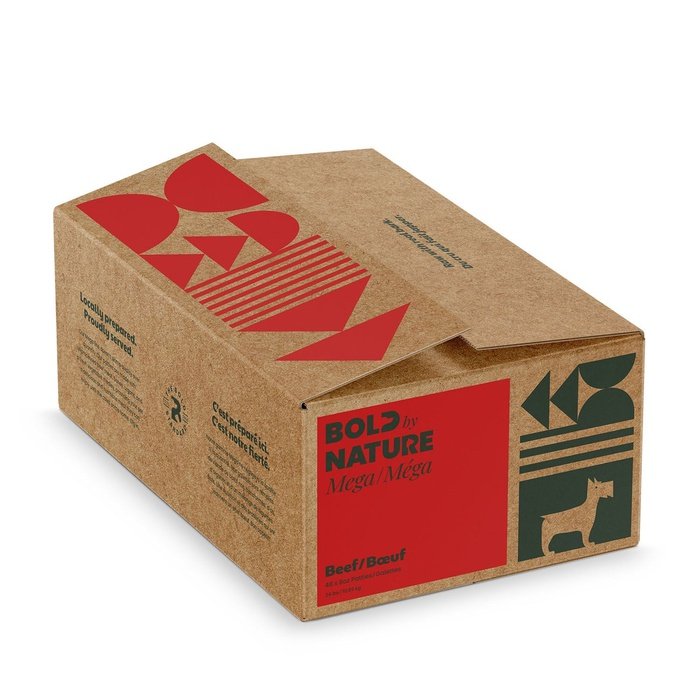 Bold by Nature cru 4 lbs Nourriture cru congelé pour chiens Bold Mega Boeuf