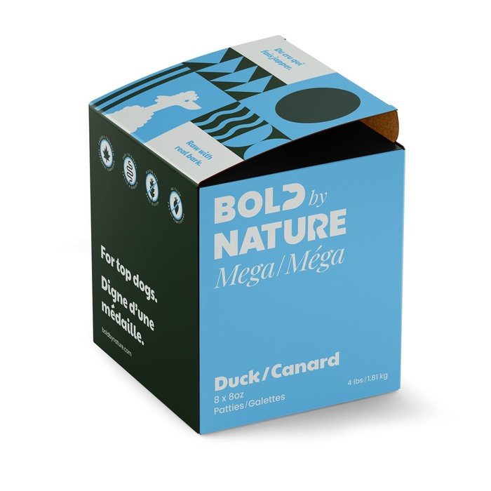 Bold by Nature cru 4 lbs Nourriture cru congelé pour chiens Bold Mega Canard