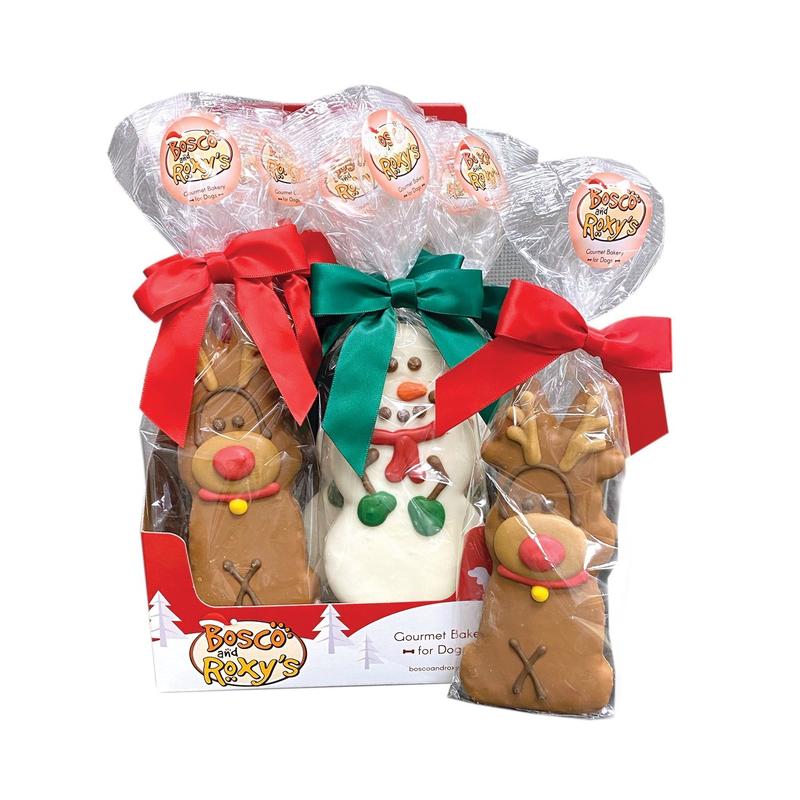Bosco and Roxy&#39;s biscuit Biscuit pour chiens - Grand renne ou bonhomme de neige