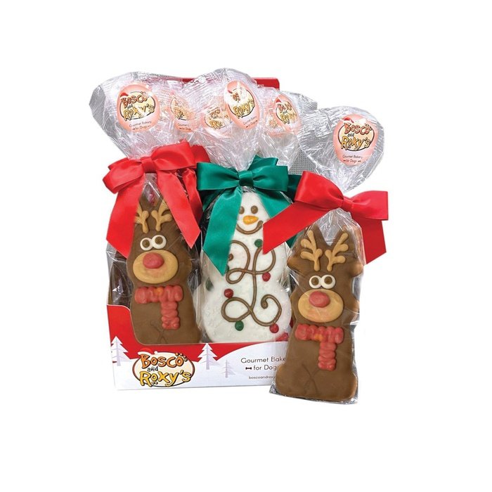 Bosco and Roxy&#39;s biscuit Biscuit pour chiens - Snowman &amp; Reindeer