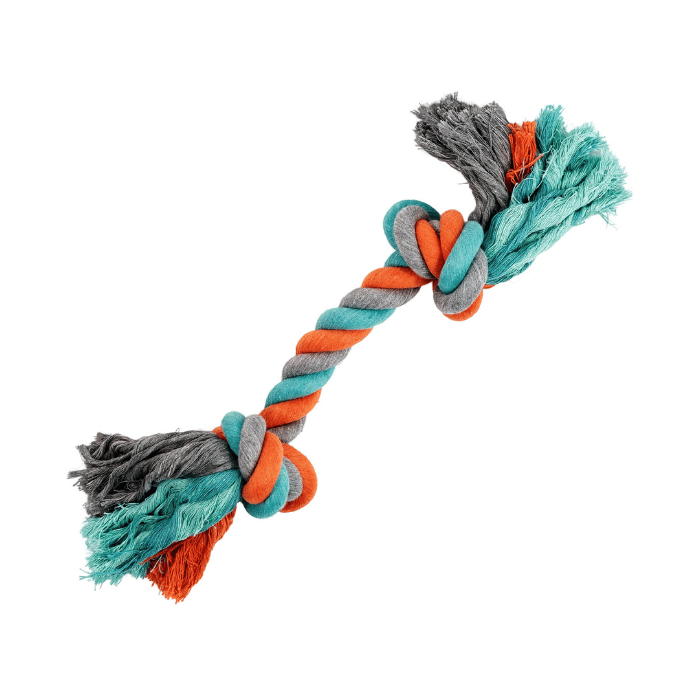 Bud'z jouets pour chien Jouet De Corde Pour Chien, Avec 2 Nœuds Orange Et Bleu 20"