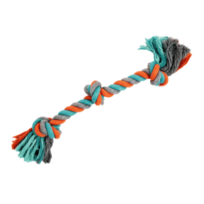 Bud'z jouets pour chien Jouet De Corde Pour Chien, Avec 3 Noeuds Orange Et Bleu 23.5"