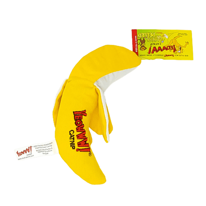 Ducky world jouet chat Jouet pour chats banane épluché avec herbe à chat