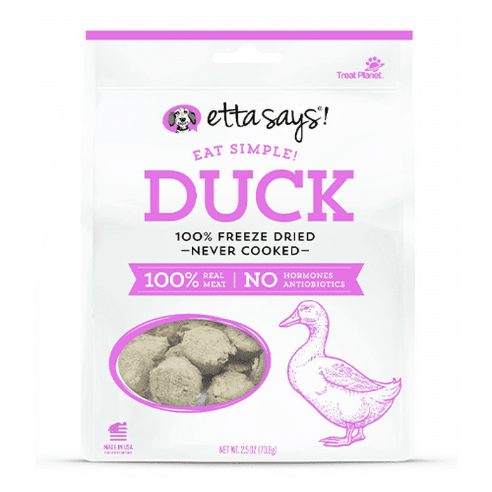 Etta Says Gâteries Gâteries pour chiens 100% Lyophilisée Canard 2.5oz
