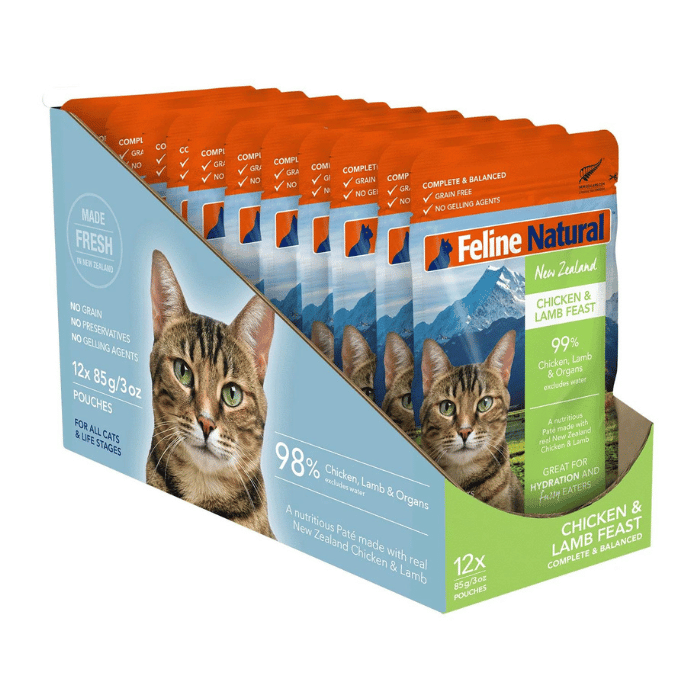 Feline Natural nourriture chat Nourriture humide pour chat Feline Natural agneau et poulet 12x 13oz