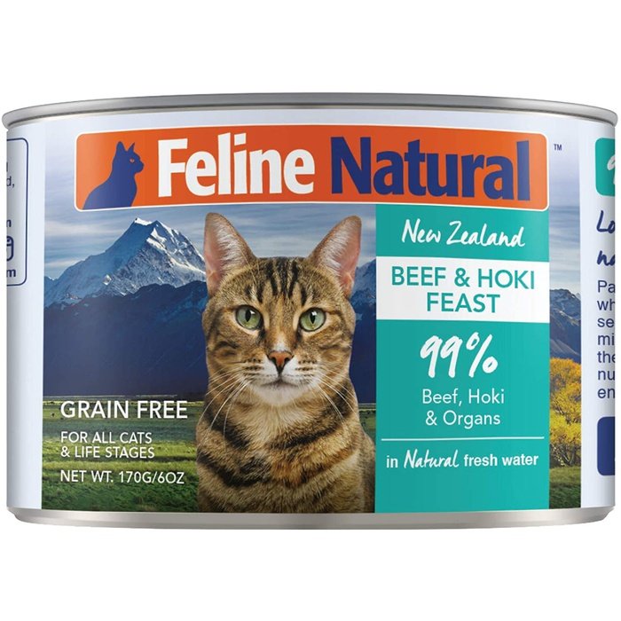 Feline Natural nourriture chat Nourriture humide pour chat Feline Natural Boeuf & Hoki 6oz