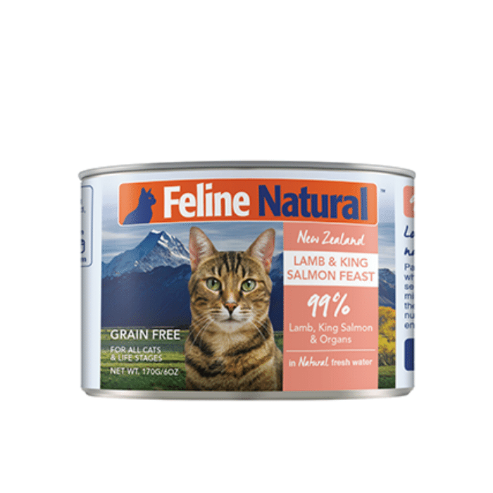 Feline Natural nourriture chat Nourriture humide pour chat Feline Natural Festin Agneau &amp; King Salmon 12x6oz