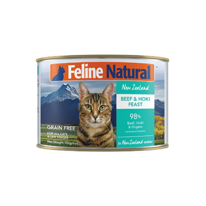 Feline Natural nourriture chat Nourriture humide pour chat Feline Natural Festin Boeuf &amp; Hoki 12x6oz