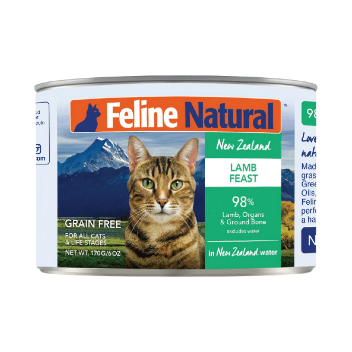Feline Natural nourriture chat Nourriture humide pour chat Feline Natural Festin d'agneau 12x6oz