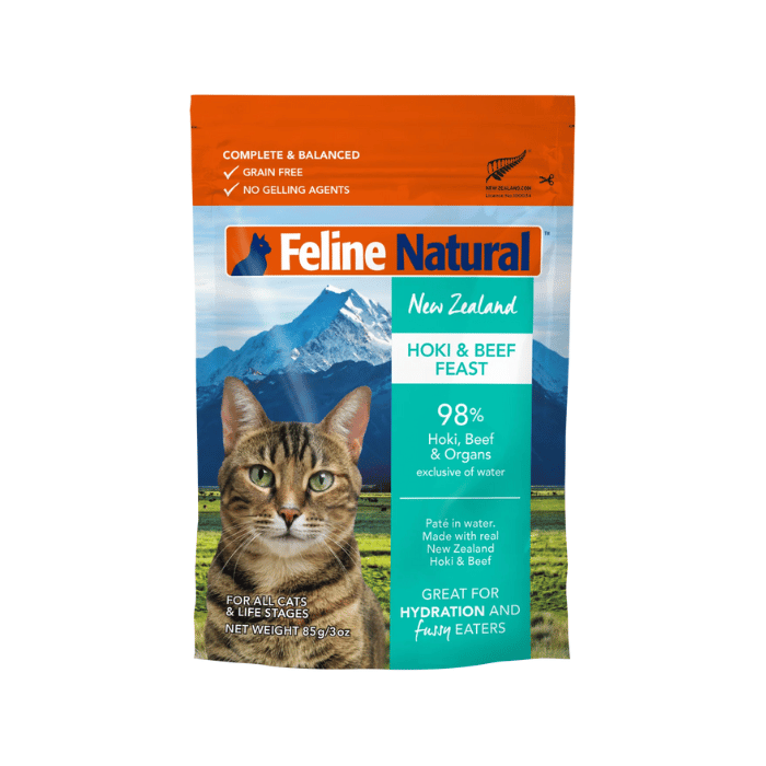 Feline Natural nourriture chat Nourriture humide pour chat Feline Natural Hoki et boeuf 12x 13oz