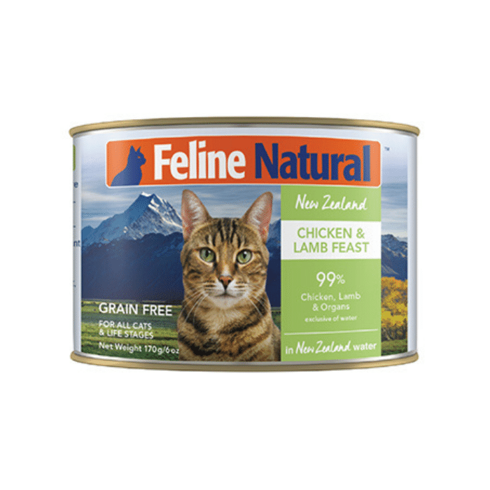 Feline Natural nourriture chat Nourriture humide pour chat Feline Natural Poulet &amp; Agneau 12x6oz