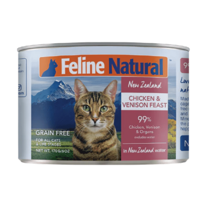 Feline Natural nourriture chat Nourriture humide pour chat Feline Natural Poulet et Venaison 12x6oz