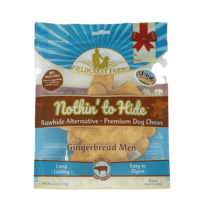 Field Crest Farms os a macher Boeuf Bonhomme Pain d'épice à mâcher Nothing To Hide Paquet de 4