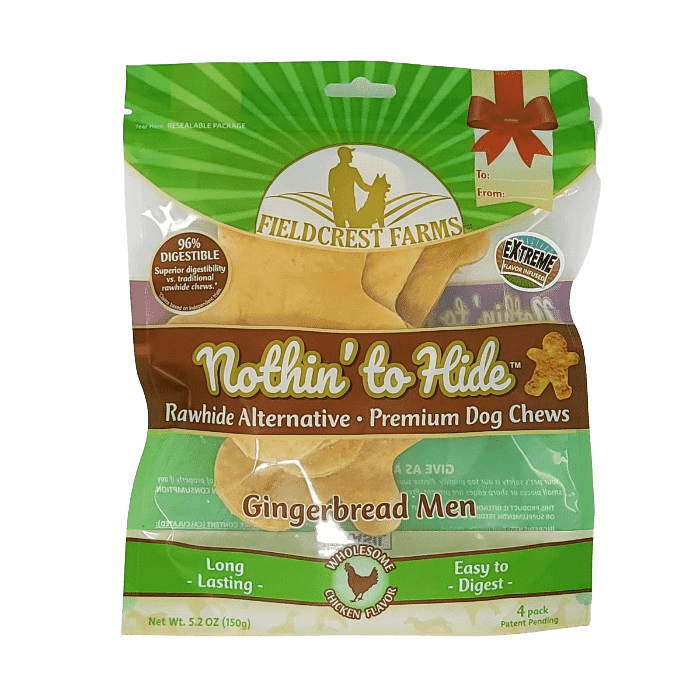 Field Crest Farms os a macher Boeuf Bonhomme Pain d'épice à mâcher Nothing To Hide Paquet de 4