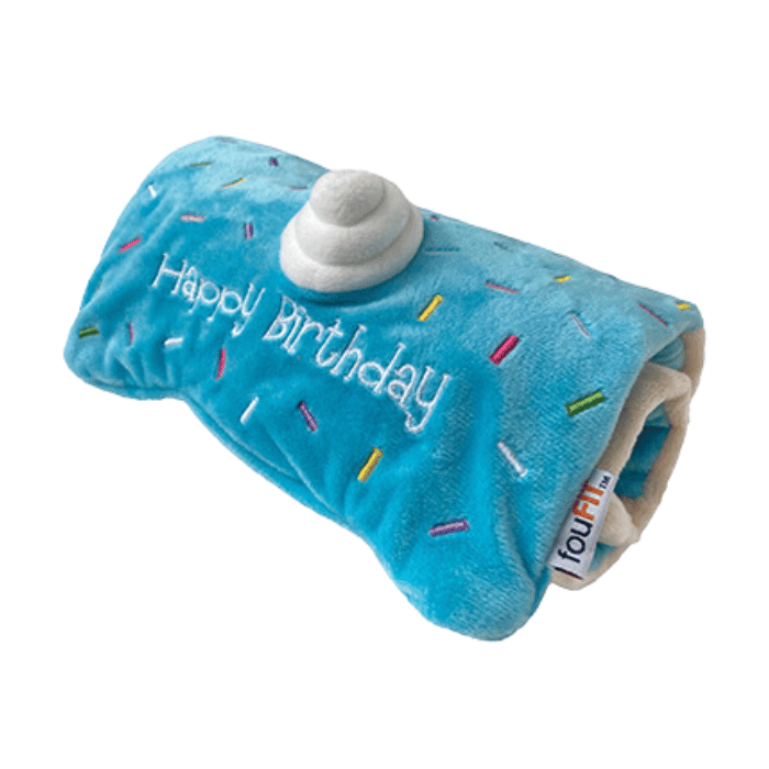 Foufou Dog jouets pour chien Jouets interactif Foufou BIRTHDAY ROLL CAKE bleu