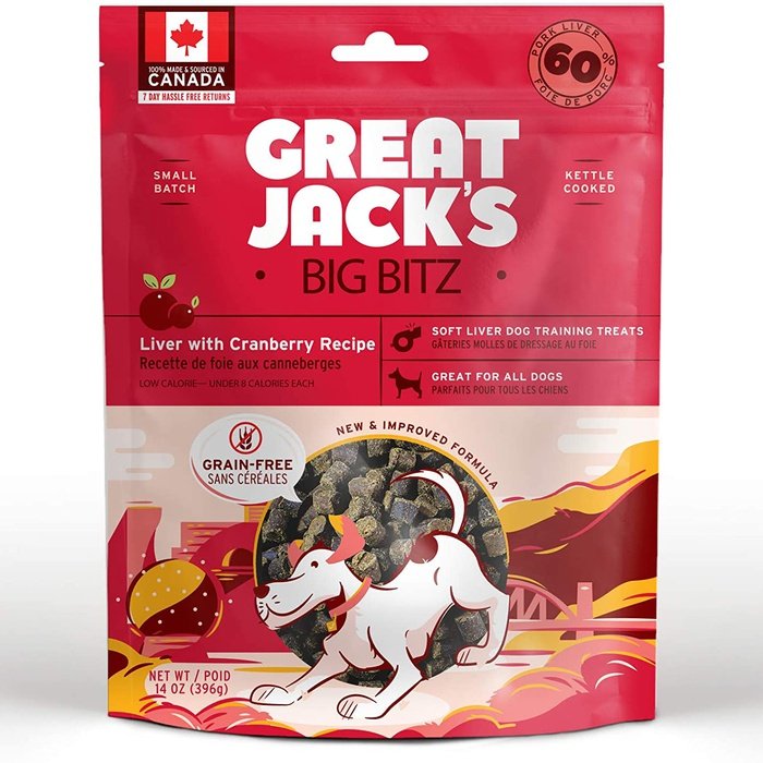 Great Jack's 14oz Gâteries au foie et canneberge Big Bitz Great Jack's 14oz