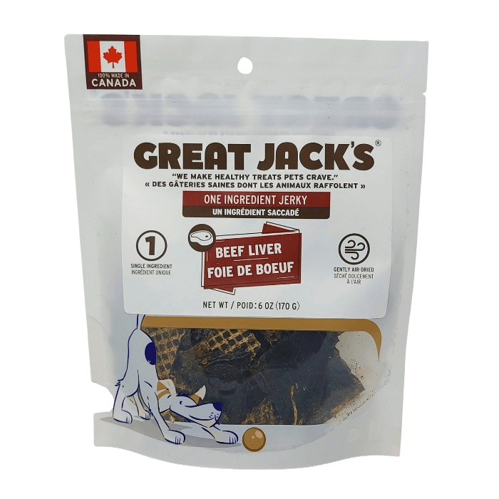 Great Jack's Jerky 1 seul ingrédient foie de boeuf séché à l'air 6oz