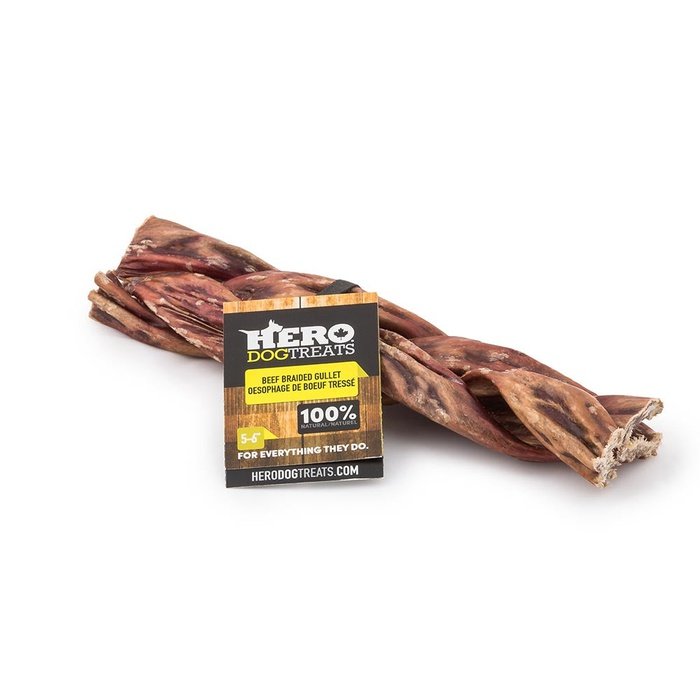 HeroDogTreats Gâteries Oesophage de beouf tressé