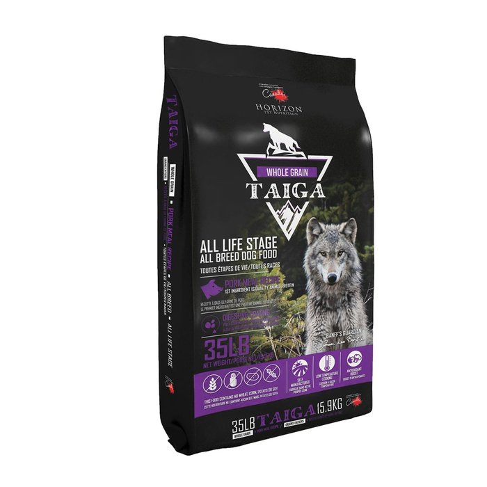 Horizon nourriture Nourriture pour chien avec grains entiers Horizon Taïga au porc 35 lbs