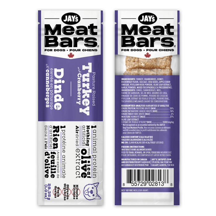 Jay&#39;s Gâteries Meat Bars pour chiens - Dinde